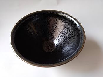 Amazon.co.jp: 桶谷定一 作 銀覆輪 油滴天目 茶碗 茶道具 : おもちゃ